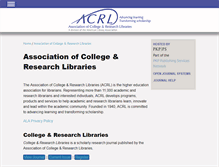 Tablet Screenshot of journals.acrl.org